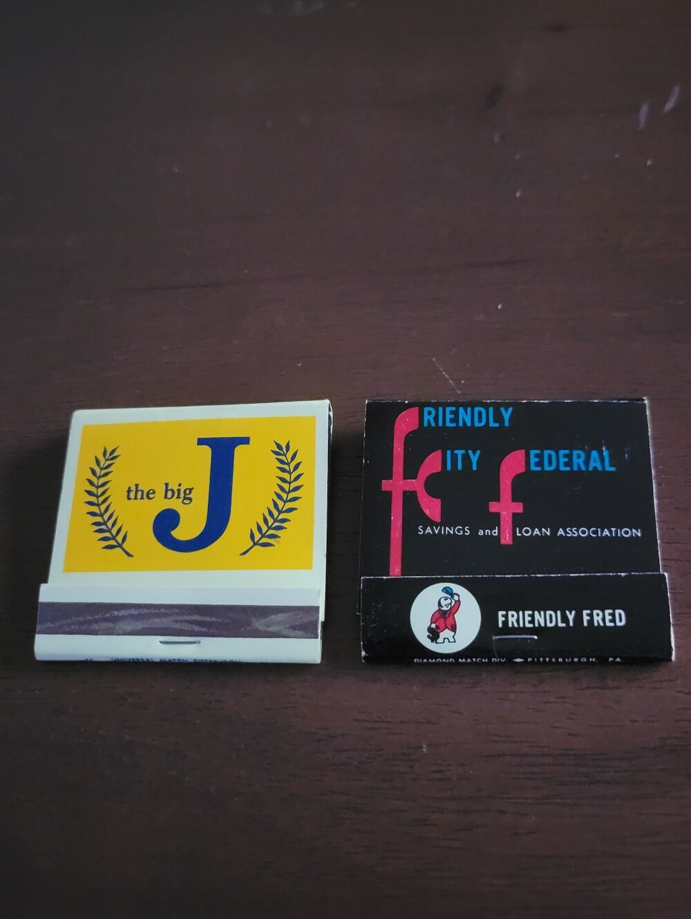 Johnstown Savings Bank and Friendly City Federal Savings and Loan Matchbooks